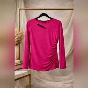 Vince Camuto Pink Long Sleeve  Top With Cutout Detail